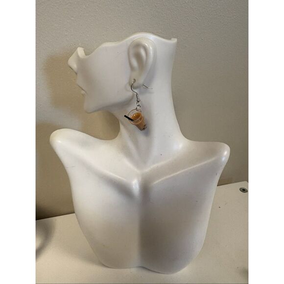 Brown Boba Tea Earrings - Picture 2 of 3